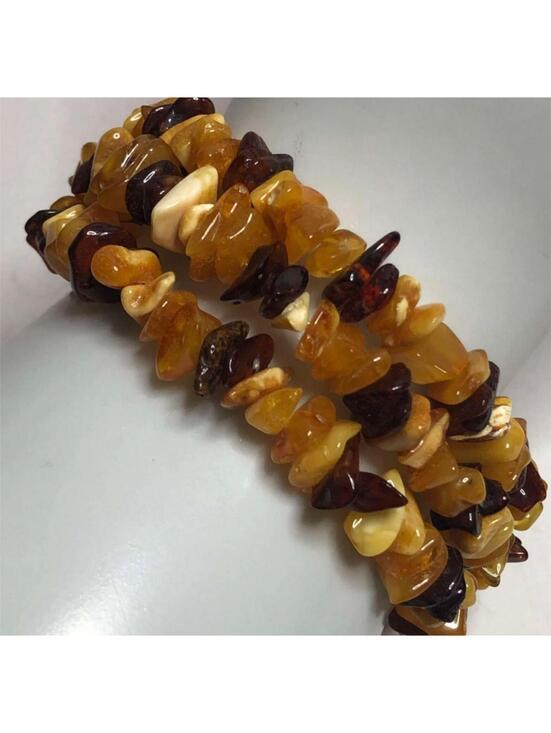 Jewelry - 1151 Beautiful Multi-color Baltic amber coil wrap bracelet one size fits most
